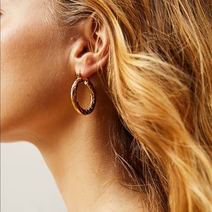 Free People Milano Hoop Earrings Gold